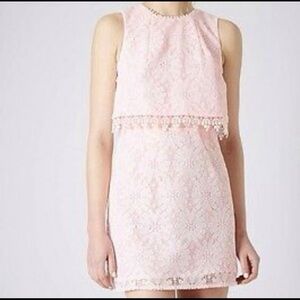 Top shop pink lace dress sz 10
